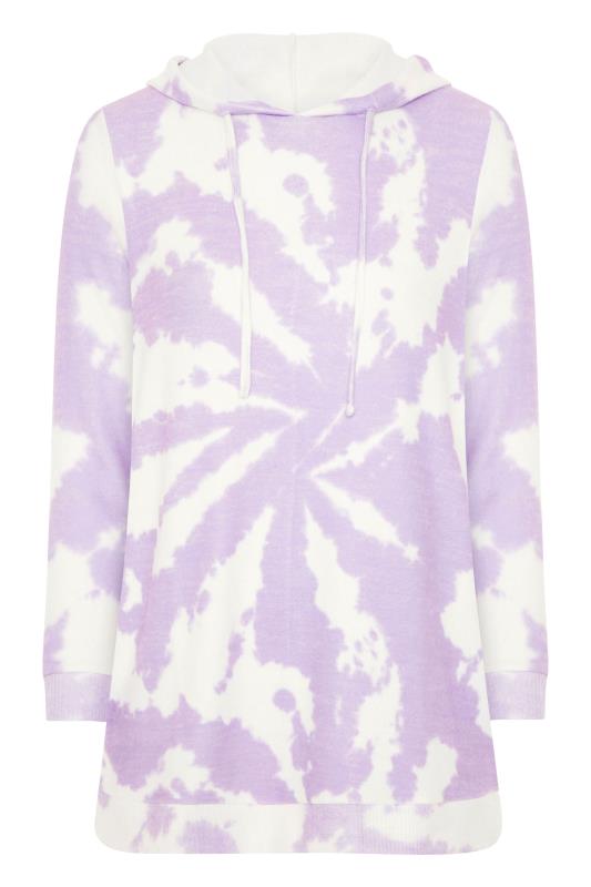 LTS Lilac Purple Tie Dye Soft Touch Hoodie | Long Tall Sally 5