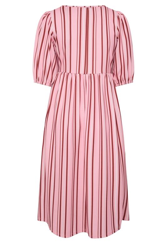 LIMITED COLLECTION Plus Size Pink Stripe Peplum Dress | Yours Clothing 6