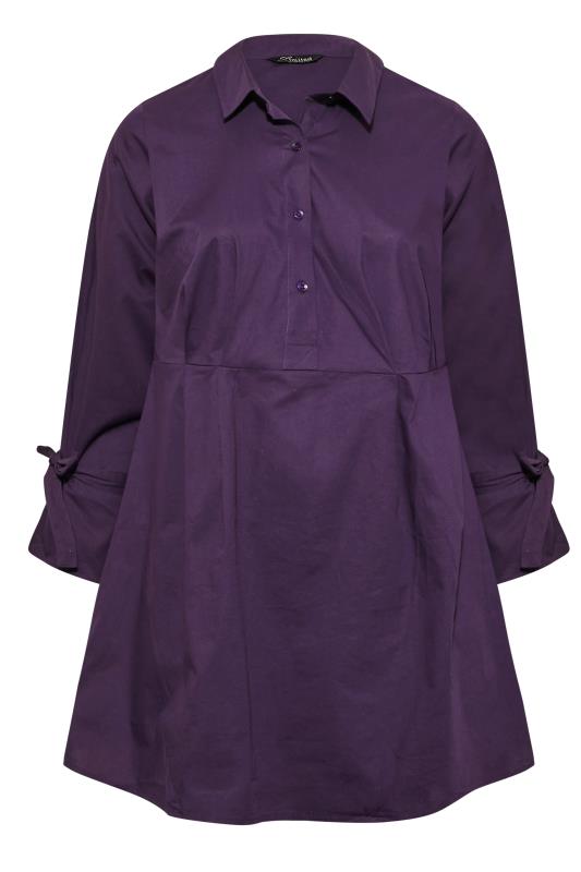 LIMITED COLLECTION Plus Size Purple Tunic Shirt Dress | Yours Clothing 7
