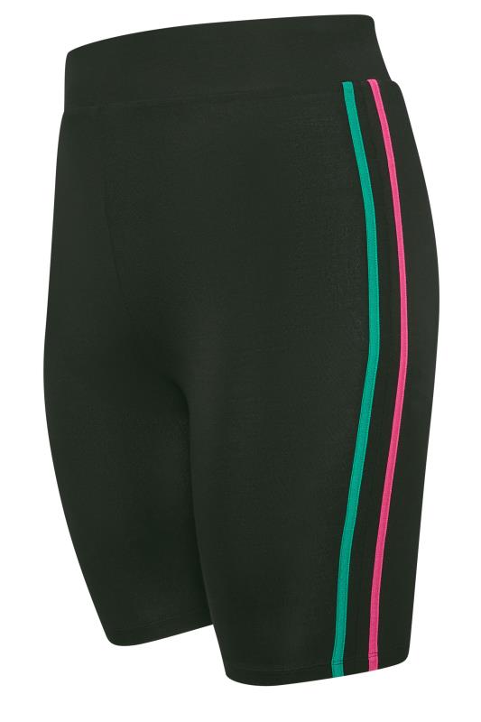 YOURS ACTIVE Plus Size Black Side Stripe Shorts | Yours Clothing 6