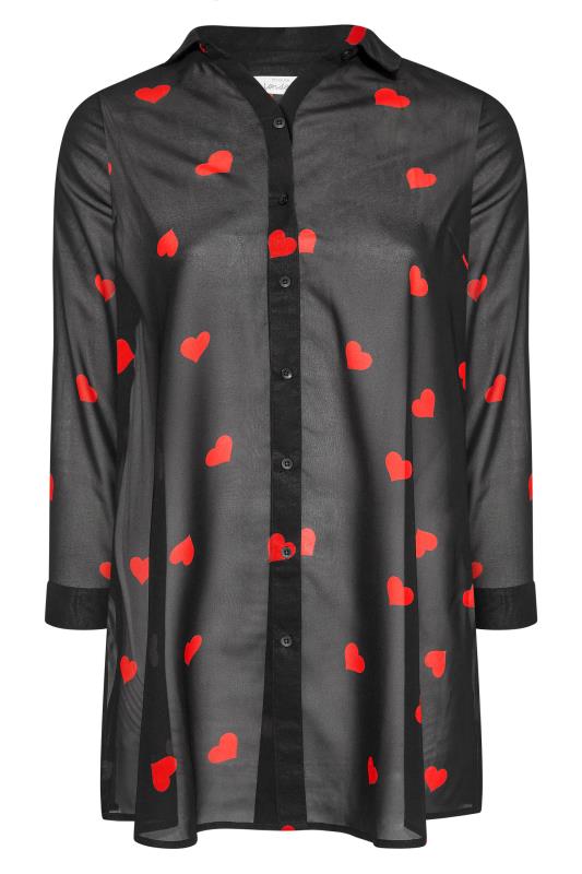 YOURS LONDON Black Heart Print Chiffon Shirt_F.jpg