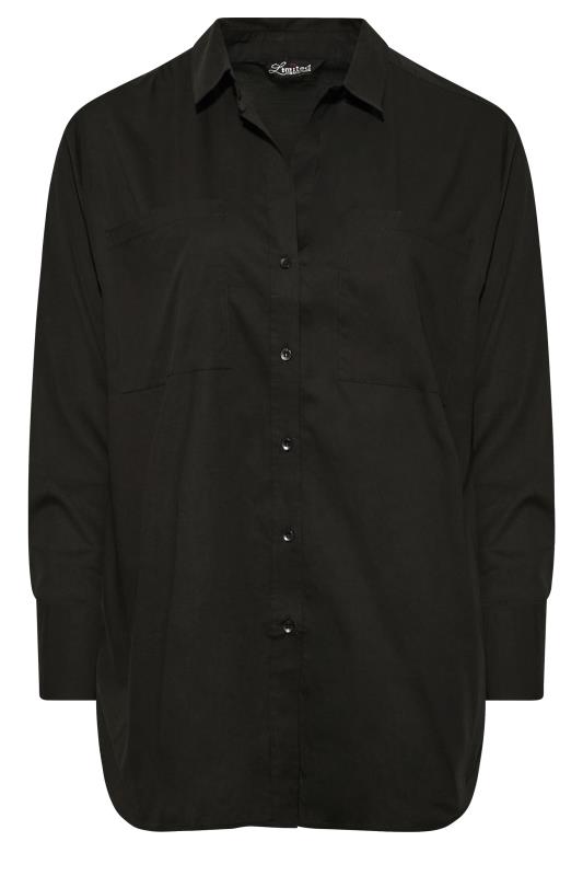 LIMITED COLLECTION Curve Black Oversized Boyfriend Shirt | Yours Clothing 6