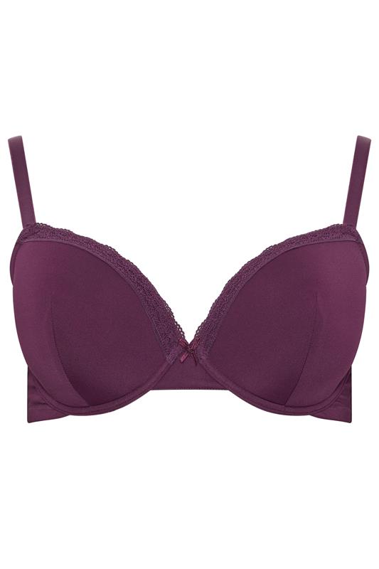 YOURSET 3 PACK Plus Size Burgundy Red & Green Lace Trim Padded T-Shirt Bras | Yours Clothing 10