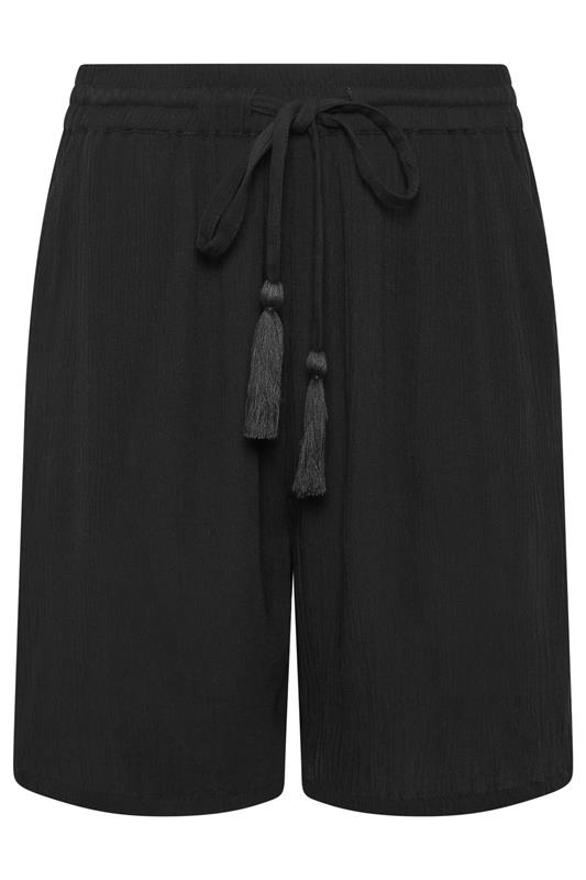 M&Co Black Crinkle Tie Waist Shorts | M&Co 5