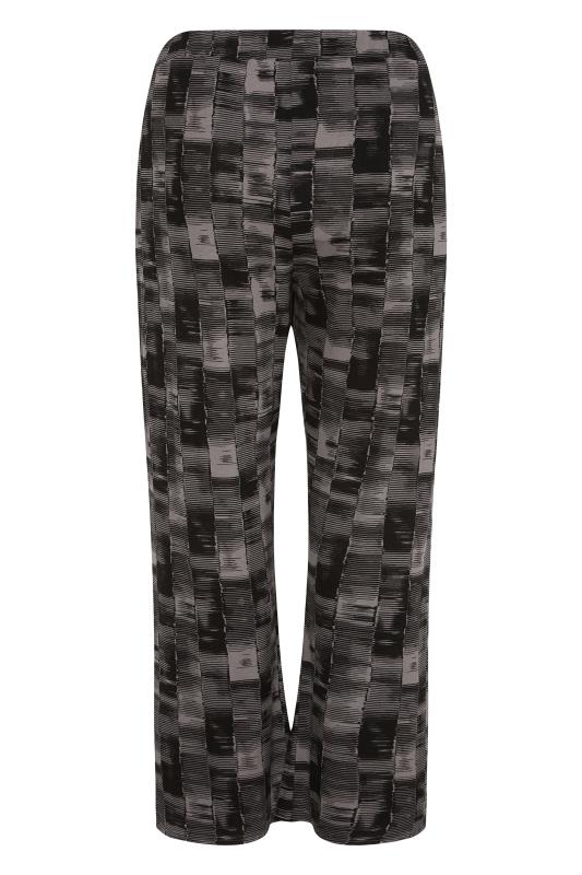 LIMITED COLLECTION Curve Grey Stroke Print Pleated Wide Leg Trousers_BK.jpg