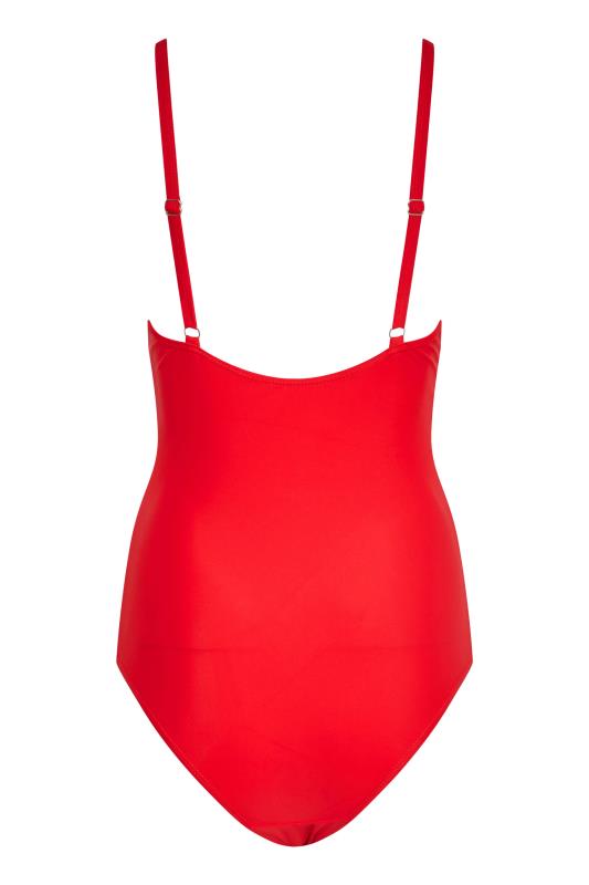 LTS Tall Red Twist Detail Swimsuit 7