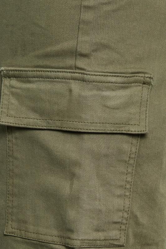 YOURS Curve Plus Size Khaki Green Wide Leg Pocket Cargo Trousers | Yours Clothing  6