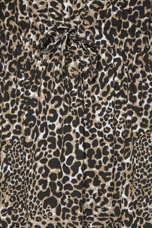 YOURS Curve Brown Leopard Print Maxi T-Shirt Dress | Yours Clothing 6