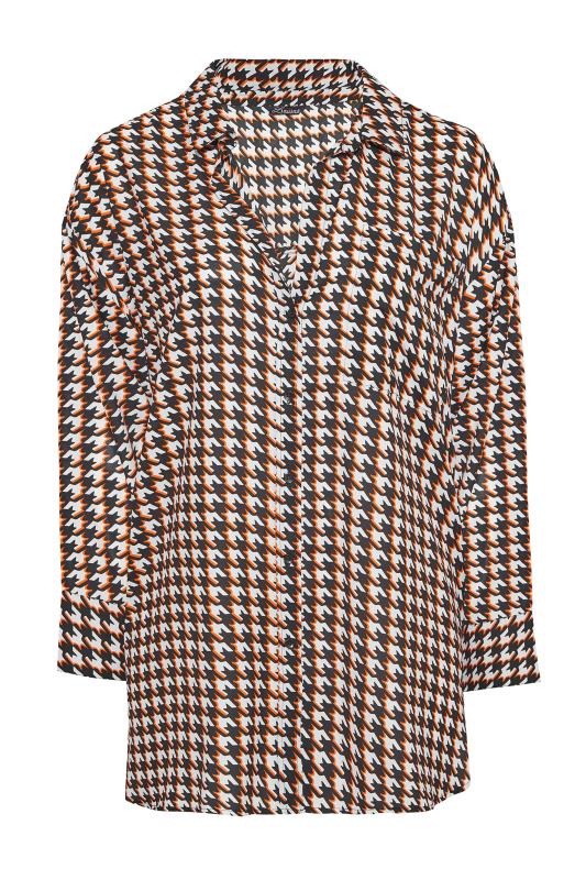 LIMITED COLLECTION Curve Black Dogtooth Check Oversized Shirt_F.jpg
