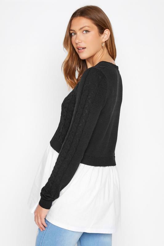 LTS Tall Women's Maternity Black Knitted Shirt Jumper | Long Tall Sally  3