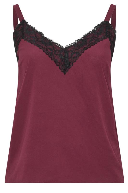 LIMITED COLLECTION Plus Size Burgundy Red Lace Vest Top | Yours Clothing 5