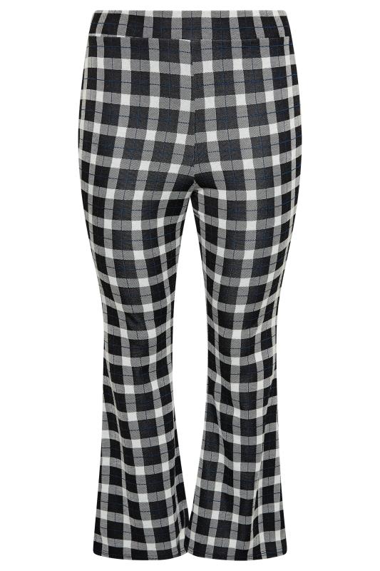 LIMITED COLLECTION Plus Size Black Check Print Flared Trousers | Yours Clothing  4