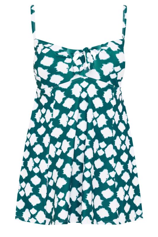 YOURS Plus Size Green Abstract Spot Knot Front Swim Dress | Yours Clothing 7