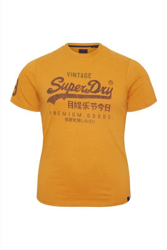 Men's  SUPERDRY Big & Tall Yellow Washed Logo T-Shirt