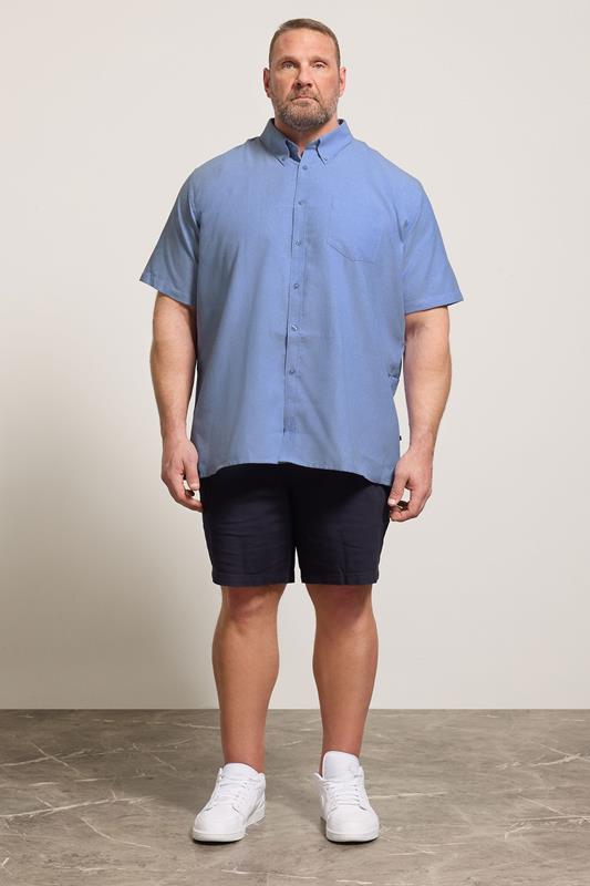 KAM Blue Oxford Short Sleeve Shirt | BadRhino 1