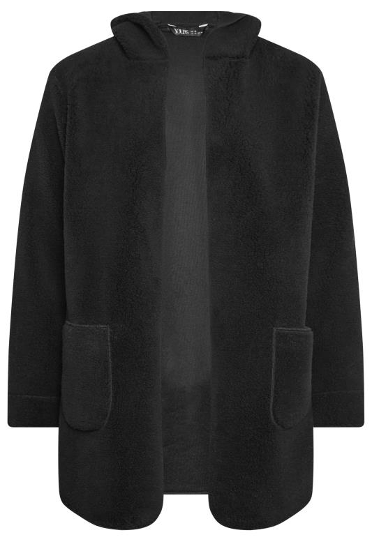YOURS Plus Size Black Teddy Hooded Jacket | Yours Clothing 8