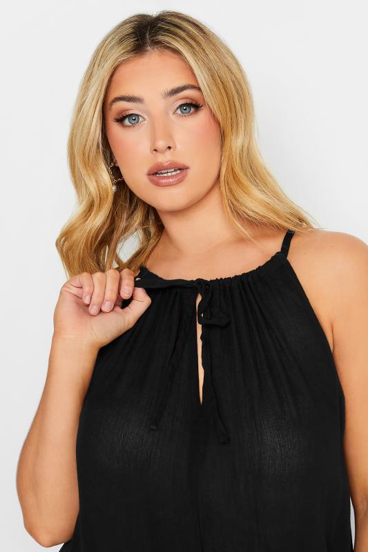 YOURS Curve Plus Size Black Keyhole Tiered Beach Dress | Yours Clothing  4