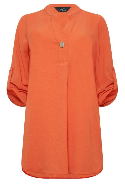 M&Co Orange Long Sleeve Button Blouse | M&Co  6