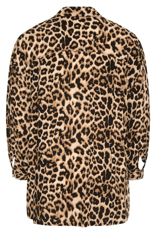 YOURS LONDON Beige Leopard Print Oversized Shirt_BK.jpg