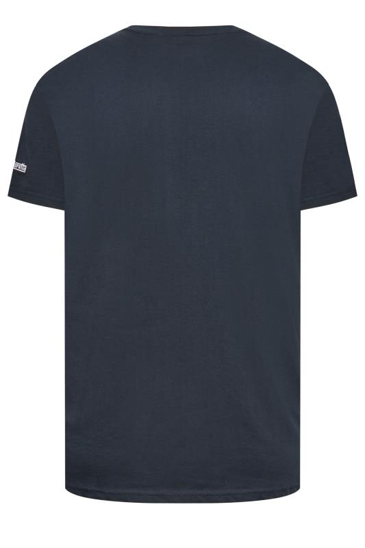 LAMBRETTA Big & Tall Plus Size Navy Blue Stripe Polo Shirt | BadRhino  4