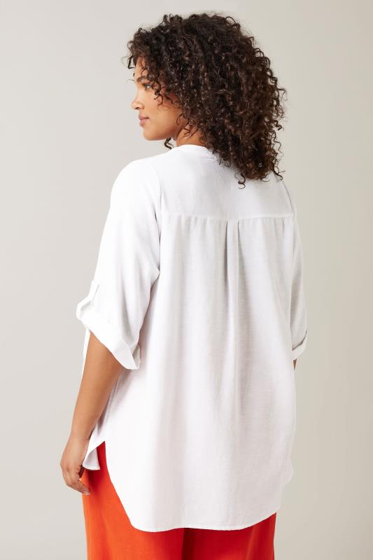 EVANS Plus Size White Linen Utility Top | Evans  3