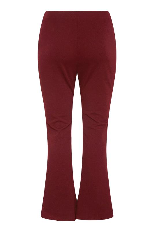 Plus Size Wine Red Scuba Kick Flare Trousers | Yours Clothing 4