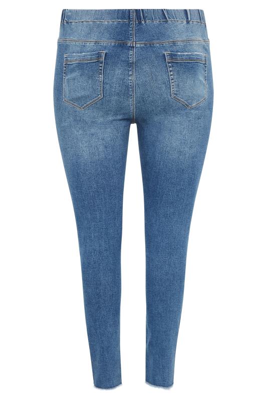 Plus Size Washed Blue Rip & Repair JENNY Jeggings | Yours Clothing 6