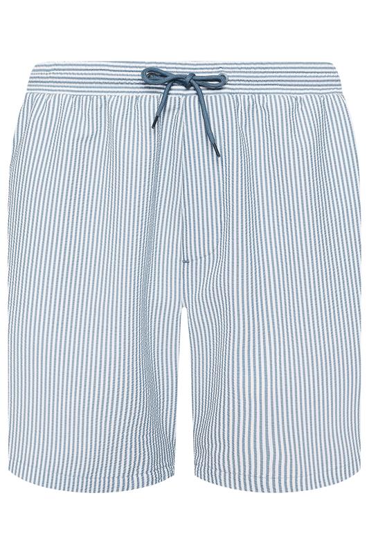 BadRhino Big & Tall Blue Stripe Seersucker Swim Shorts | BadRhino 6