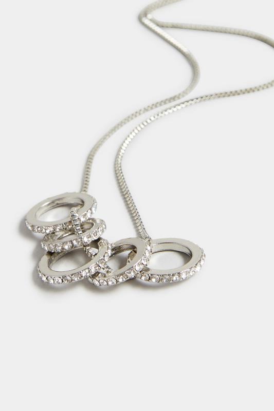 Silver Diamante Rings Necklace 3