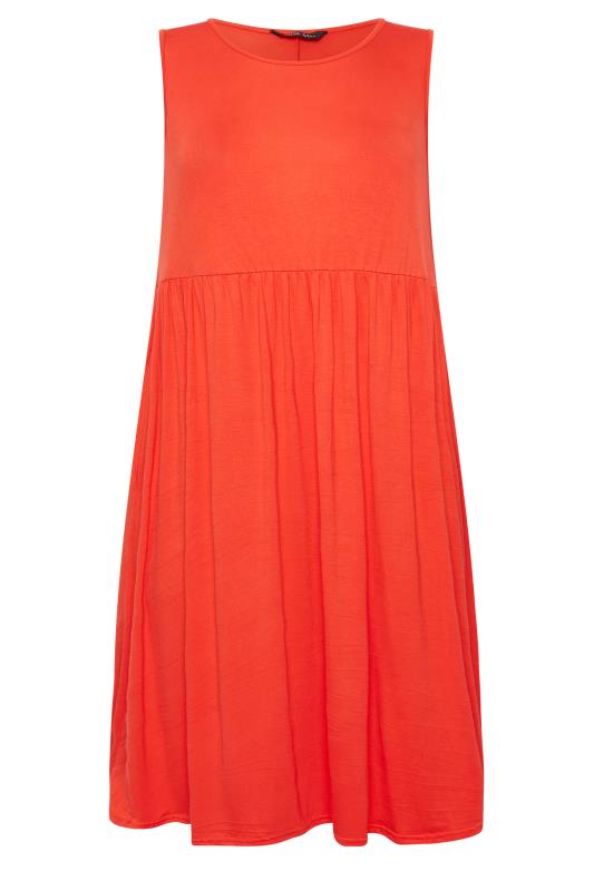 LIMITED COLLECTION Plus Size Coral Orange Pocket Tunic Dress | Yours Clothing 6