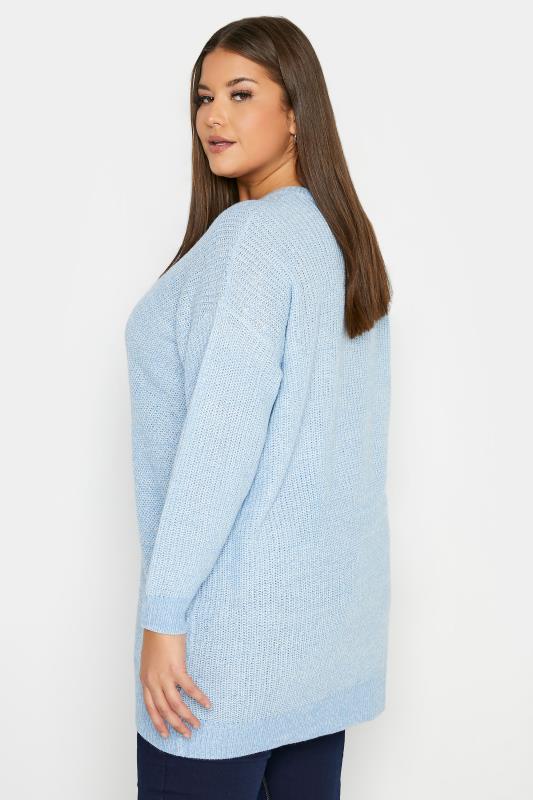 Plus Size Curve Blue Essential Knitted Jumper | Yours Clothing 3
