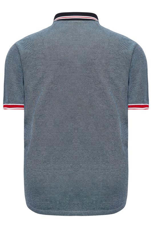 BadRhino Big & Tall Light Blue Stripe Placket Polo Shirt | BadRhino 4