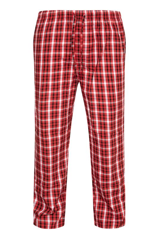 BadRhino Big & Tall Red Check Lounge Trousers 3