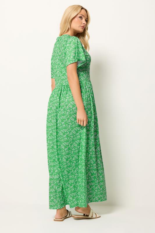 M&Co Green Floral V-Neck Maxi Dress | M&Co 2