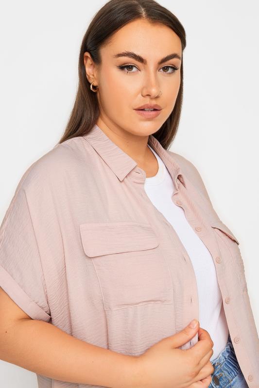 YOURS Plus Size Pink Utility Shirt | Yours Clothing 5