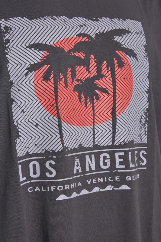 ESPIONAGE Big & Tall Charcoal Grey Los Angeles Print T-Shirt 4