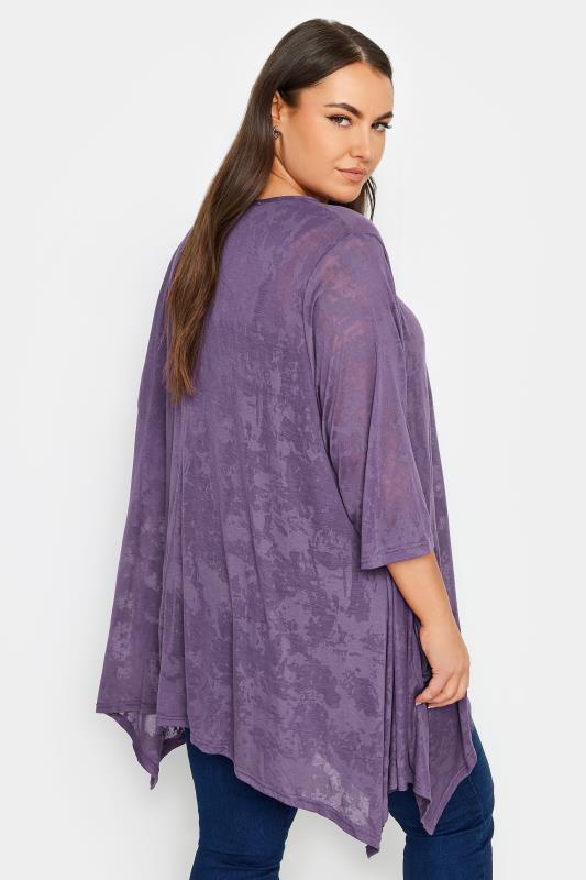 YOURS Plus Size Purple Hanky Hem Pocket Top | Yours Clothing 3
