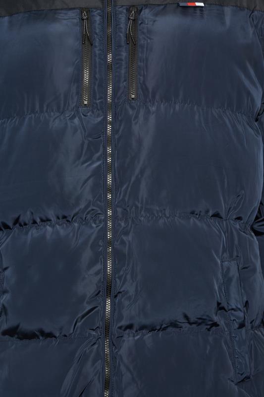 D555 Big & Tall Blue Hooded Puffer Jacket | BadRhino 3