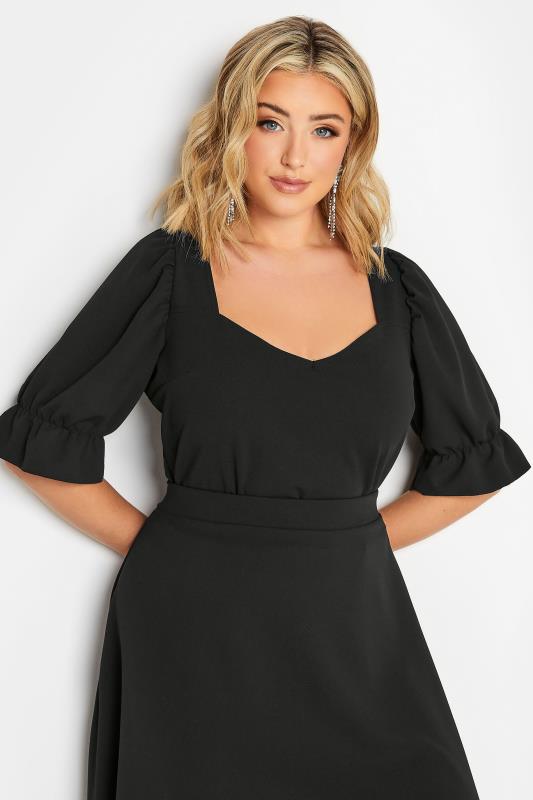 YOURS LONDON Curve Plus Size Black Sweetheart Bodysuit | Yours Clothing  4