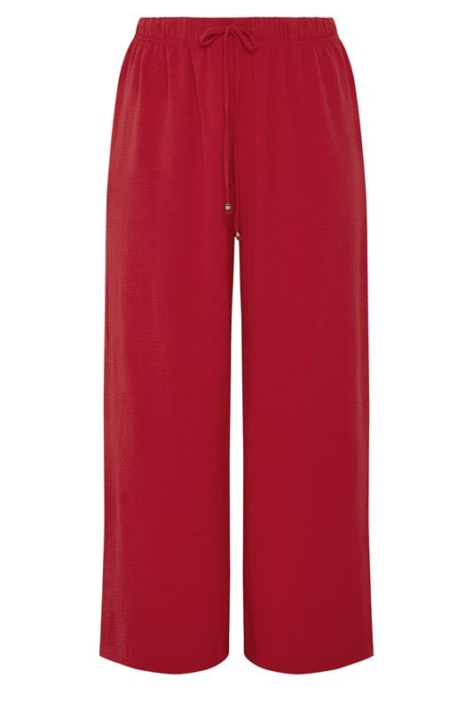 YOURS Plus Size Red Washed Twill Trousers | Yours Clothing 5