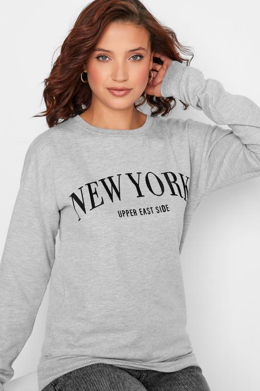 LTS Tall Grey 'New York' Marl Sweatshirt 4