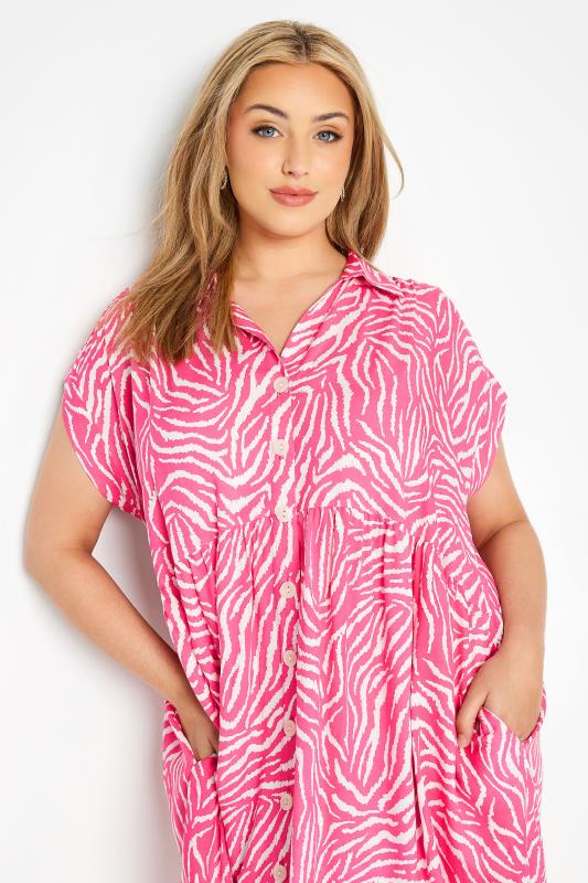 YOURS LONDON Plus Size Pink Animal Print Tunic Dress | Yours Clothing 3