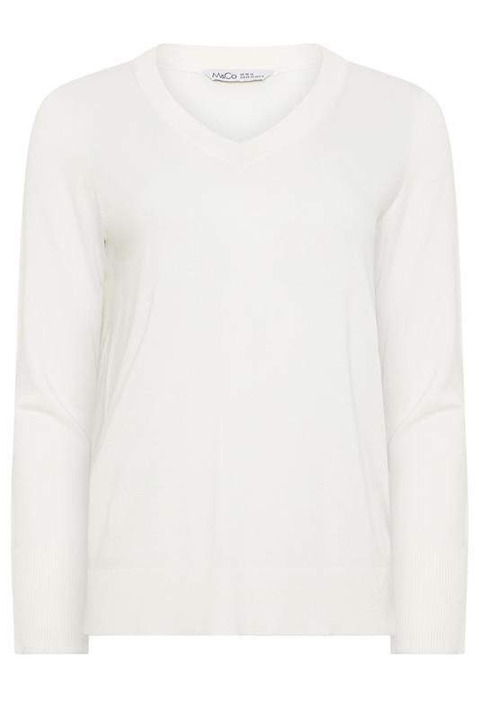M&Co Ivory White V-Neck Jumper | M&Co 5