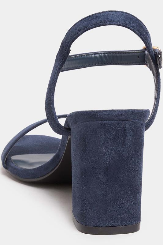 LIMITED COLLECTION Navy Blue Block Heel Sandal In Wide E Fit & Extra Wide EEE Fit | Yours Clothing 4