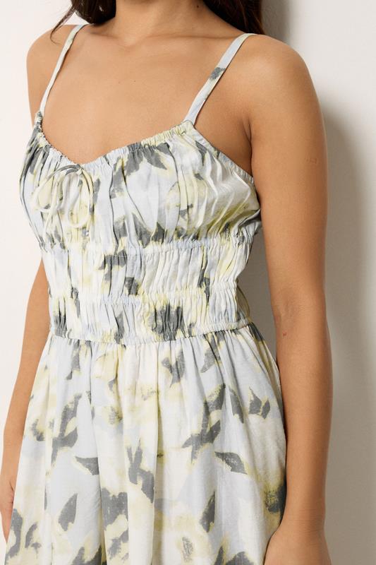 PixieGirl Petite Women's Grey Abstract Print Midi Dress | PixieGirl 4