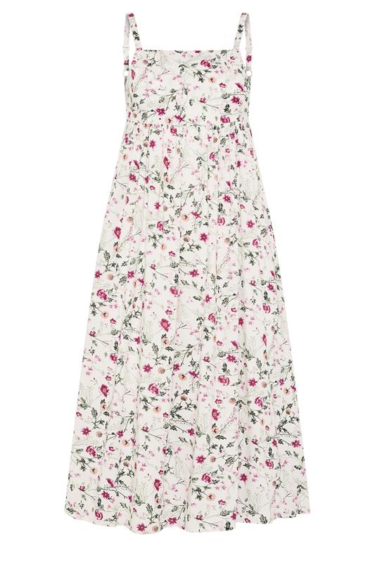 PixieGirl Petite White Ditsy Floral Midi Dress | PixieGirl 5