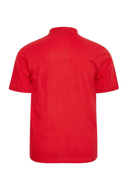 BadRhino Big & Tall Red Cut & Sew Polo Shirt 4
