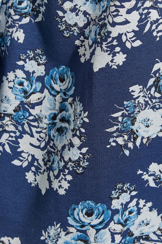 Plus Size Navy Blue Floral Longline Blazer | Yours Clothing 5