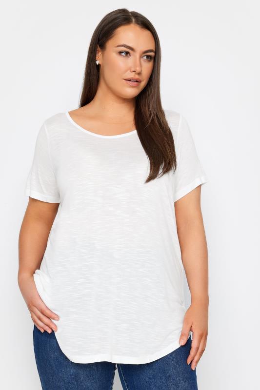 Plus Size  Evans White Short Sleeve T-Shirt