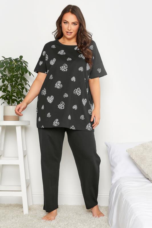 Women's Plus Size Black Wild Heart Pants